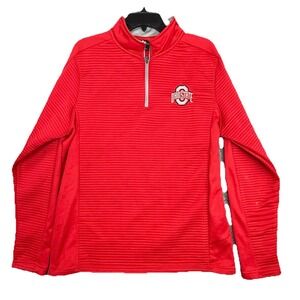 Colosseum Ohio State Buckeyes Quarter Zip Pullover Mens Medium Red  Thermal